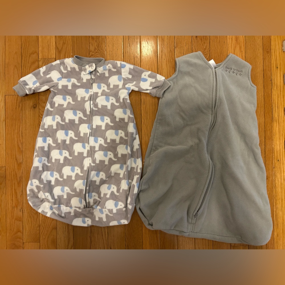 Two Fleece Baby Sleep Sacks